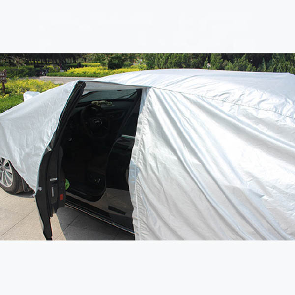 Polyester taff 190T coated silver black universal car cover002